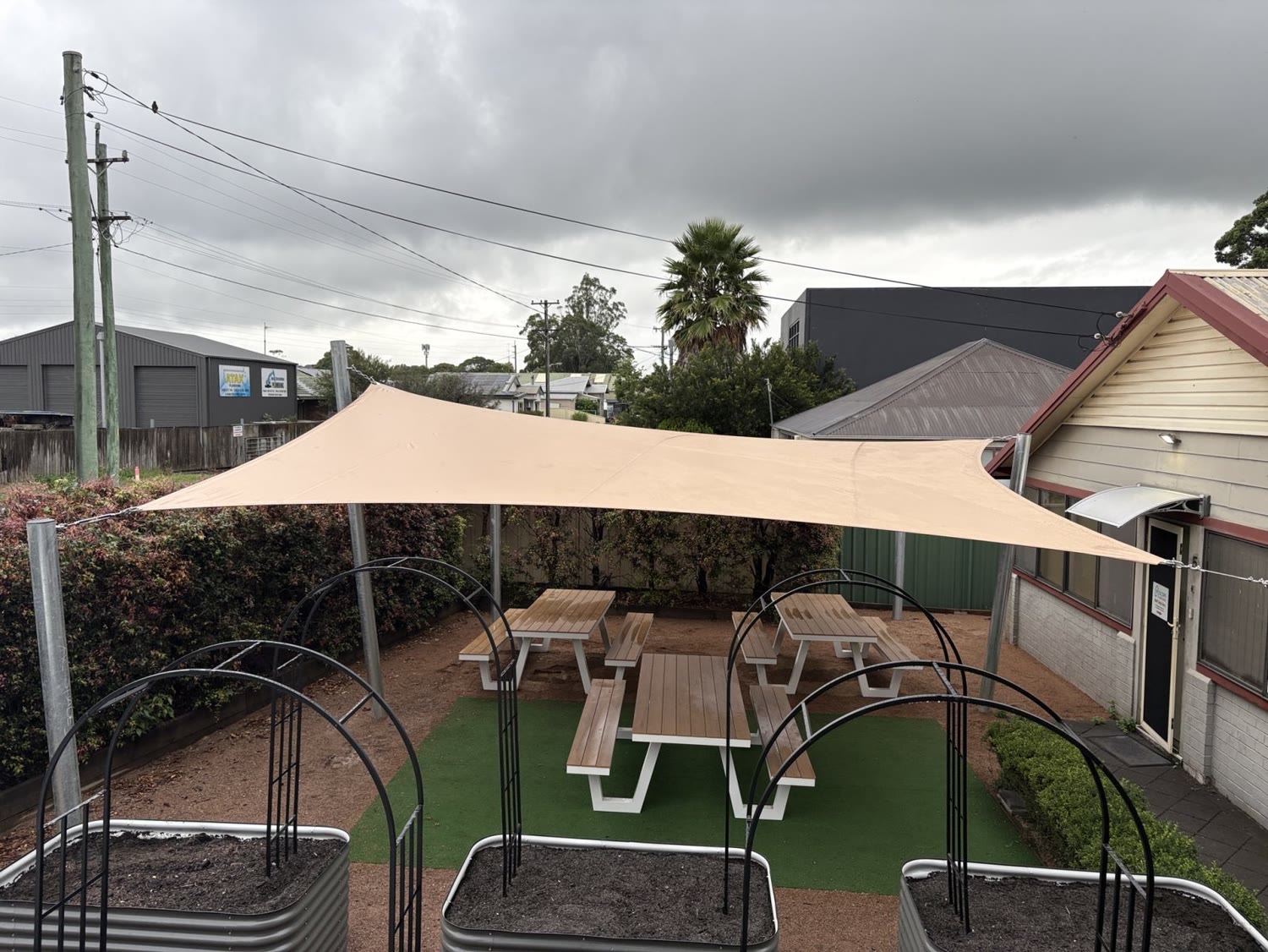 Sail over garden dining