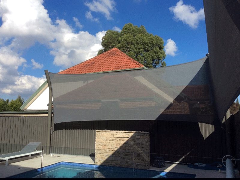 Poolside privacy sail