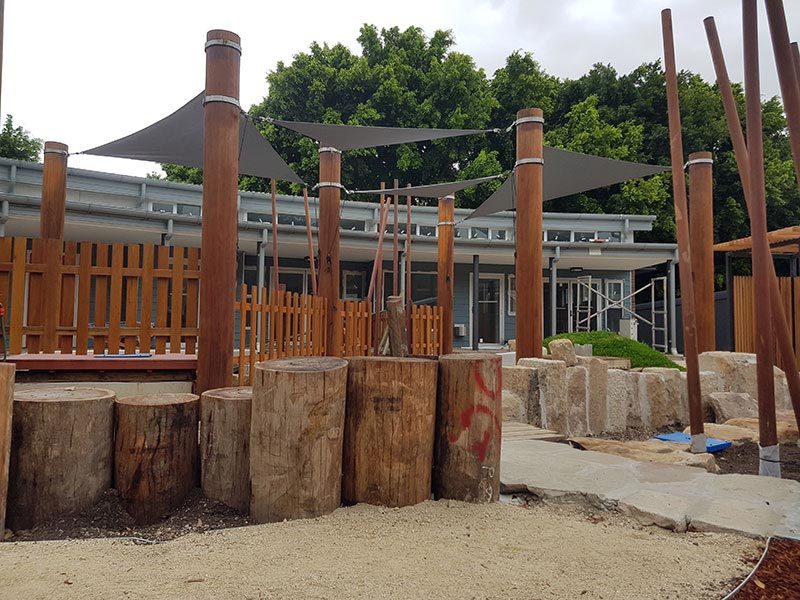 Timber-post childcare shade